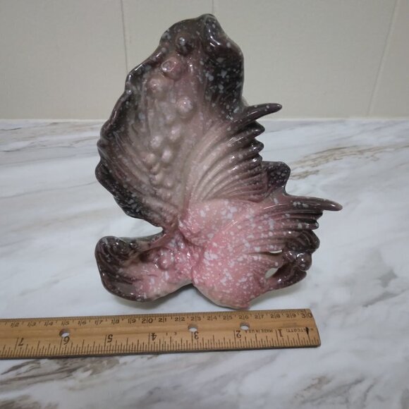 Vintage Pink and Grey Speckled Angelfish Vase - Picture 7 of 8